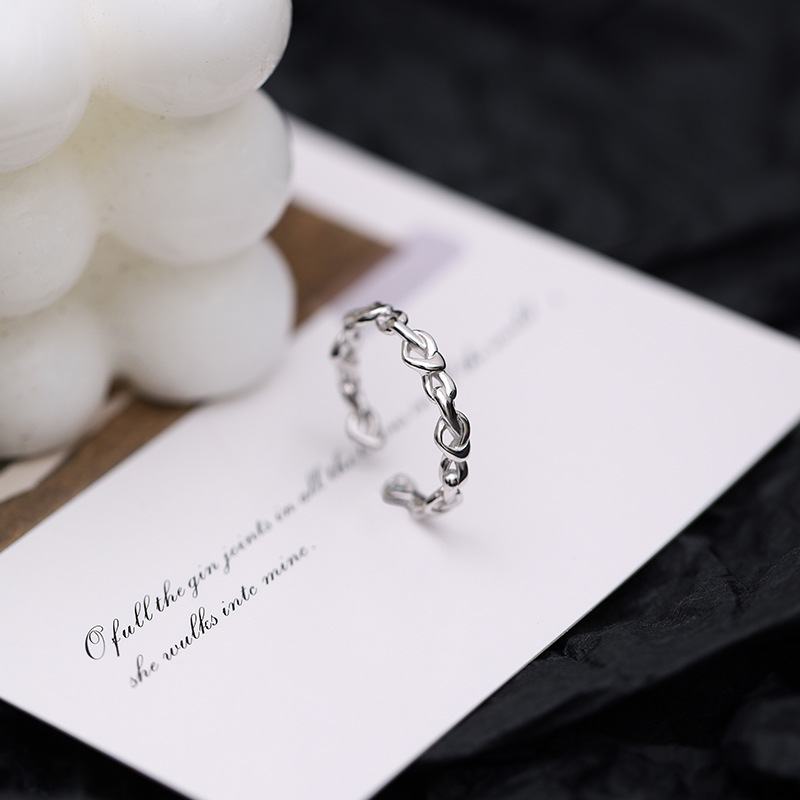 Bague en argent pur haut de gamme pour femme, personnalité à la mode, tempérament de luxe léger, design de niche, bague à bouche ouverte_voghion.com