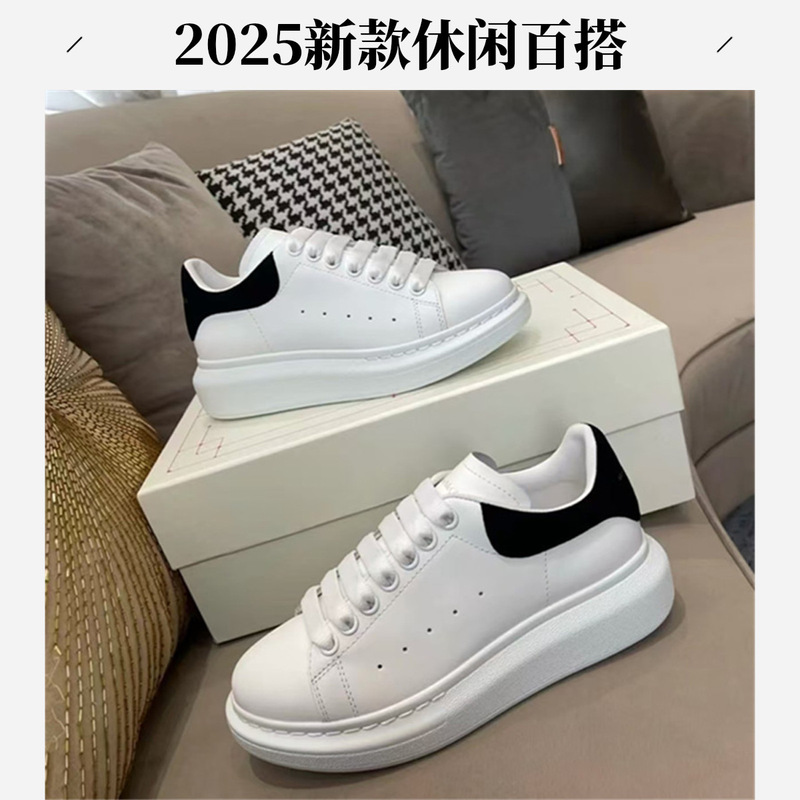 2025 New Model Putian Shoes Mcqueen White Sneakers Pure Original Classic Casual Couple Sneakers Thick-Soled Height-Increasing Shoes for Men and Women 2025 New Model Putian Shoes Mcqueen White Sneakers Pure Original Classic Casual Couple Sneakers Thick-Soled Height-Increasing Shoes for Men and Women