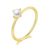 Ring from pearl, accessory, European style, simple and elegant design, wholesale