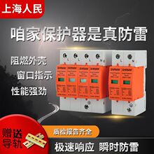 上海人民浪涌保护器浪涌避雷器220V380V 4P/2P电源家用光伏防雷器