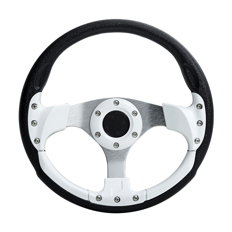 Steering wheel — Universal PU Leather - jg-5156a13-inch-glacier-white