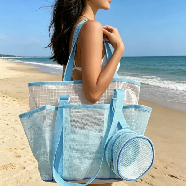 Beach Bag, Large Capacity, Swimming Suit, Bath Towel, Fitness Shoulder Bag, Travel Beach Bag, Toy and Clothing Storage Bag