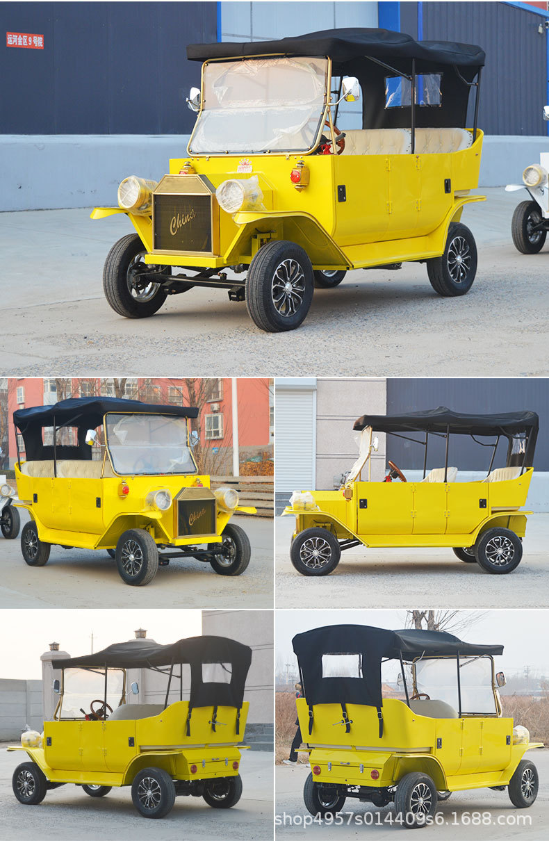 Golf Cart with 5-8 Seats for Real Estate Offices, Sightseeing Areas, and Shuttle Services; Vintage Electric Classic Car; Sightseeing Vehicle