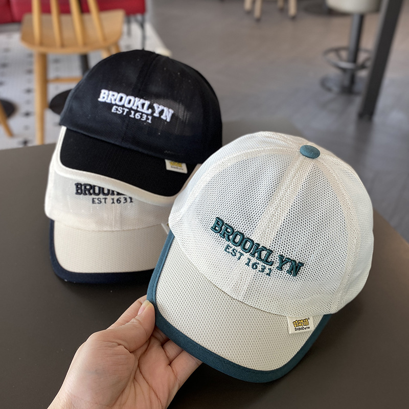 Gorra de Béisbol con Malla para Niños de Mezcla de Algodón, Transpirable y Protección Solar