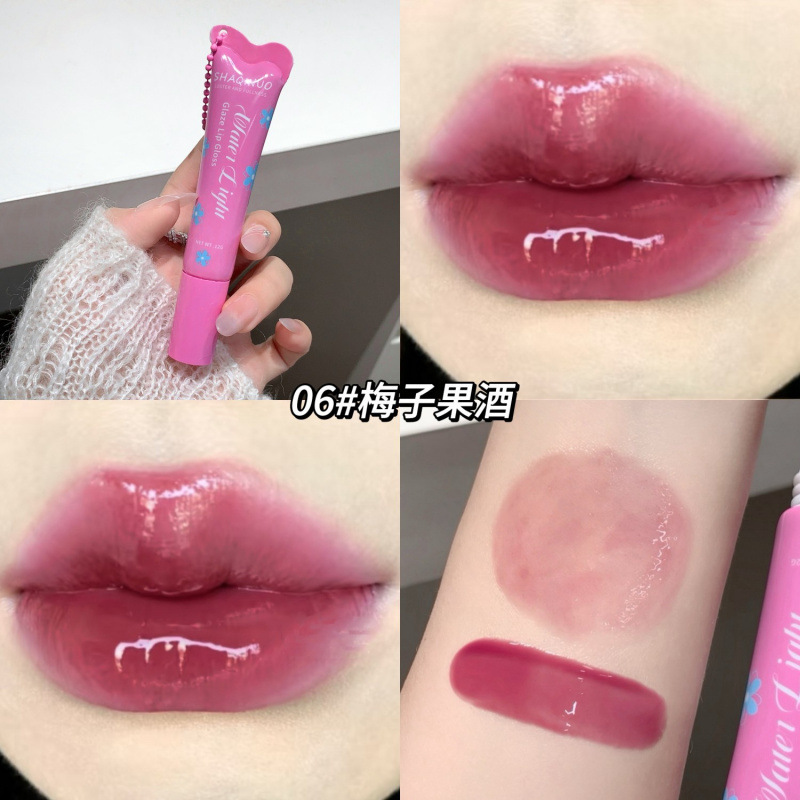 SHAQINUO esmalte labial de agua esmalte labial de espejo esmalte labial de color humectante colgante de aceite labial brillo labial maquillaje transfronterizo image 11