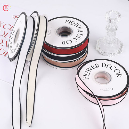 Charm Black and White Striped Simple Fabric Ribbon Rose Fresh Flower Gift Box Packaging Bow Flower Art Ribbon Tie DIY Handmade