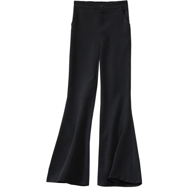 KZ07-plus size women's clothing black leggings women's outer wear plus size Spring and Autumn flared trousers