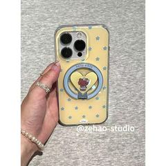 磁吸黄底蓝星黑皮喵咪适用于苹果16promax手机壳iphone15/14/13女