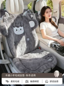 Car seat cushion, winter plush seat pad, winter wool seat cover, 2025 new model, cute winter plush car pad, single piece
