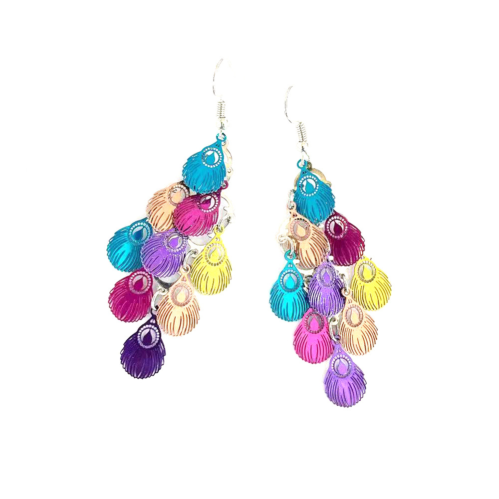 Bohemian long tassel earrings fashion colorful color matching earrings cross-border popular earrings jewelry