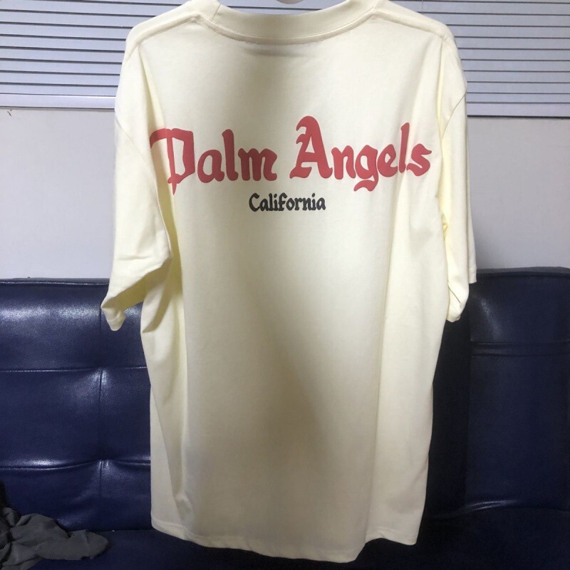 Palm Palm Angel Angels European and American Fashion Brand Large Letter Foam Printed Shoulder Short Sleeve Loose Pullover T-shirt Palm Palm Angel Angels European and American Fashion Brand Large Letter Foam Printed Shoulder Short Sleeve Loose Pullover T-shirt