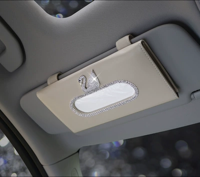 Tissue Bag Sun Visor Crown – Car tissue box/set - swan-beige