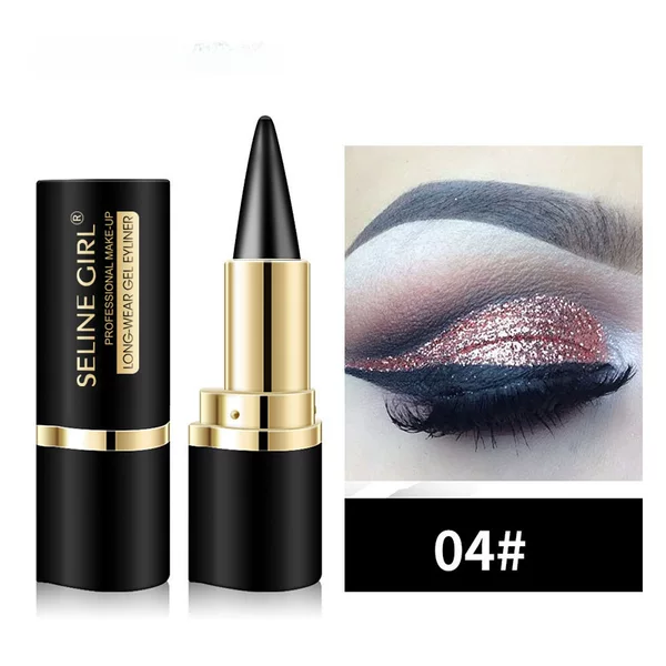 Cross-border celinger makeup matte waterproof not easy to smudges black single-head solid eyeliner for women eyeliner