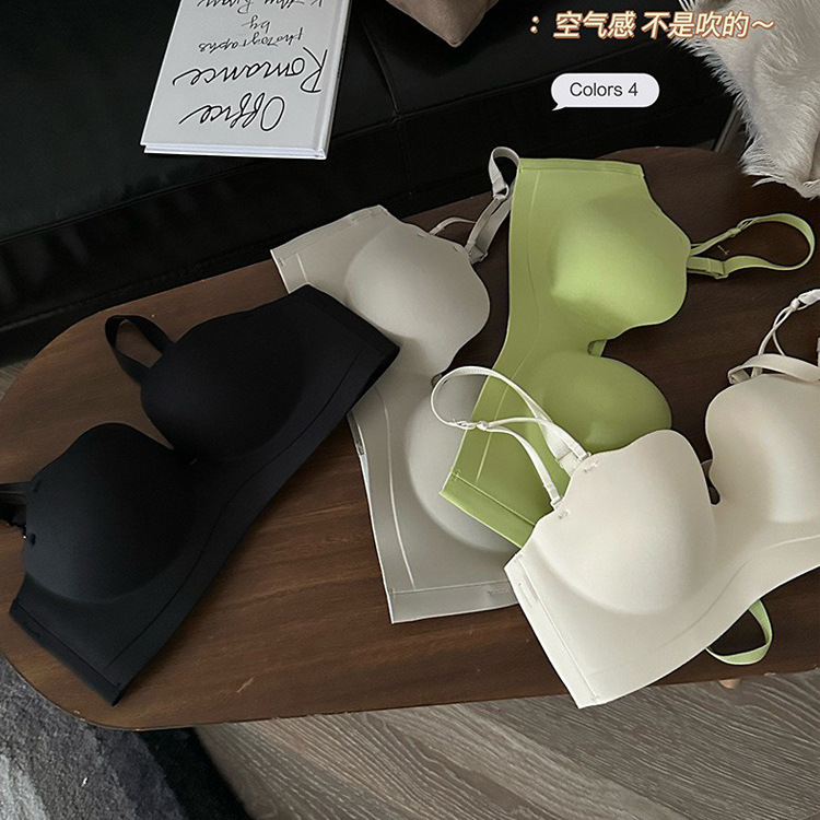 Nuevo pétalo brillante sin costuras media taza ropa interior de niña cómodo traje de sujetador de reunión lateral de múltiples vías de las mujeres