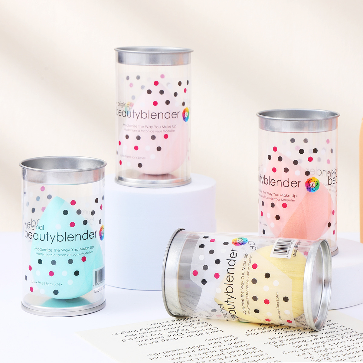 Zhuolya nuevo transfronterizo Venta caliente maquillaje huevo flor punto barril maquillaje belleza herramientas oblicuo corte gota de agua belleza huevo