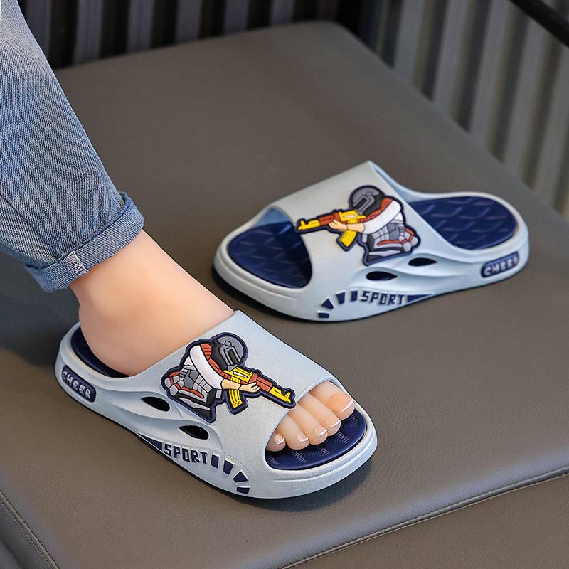 Children's Sandals and Slippers Parent-Child New Adult Summer Cartoon Soft Bottom Non-Slip Home Bath Bathroom Outdoor Feeling