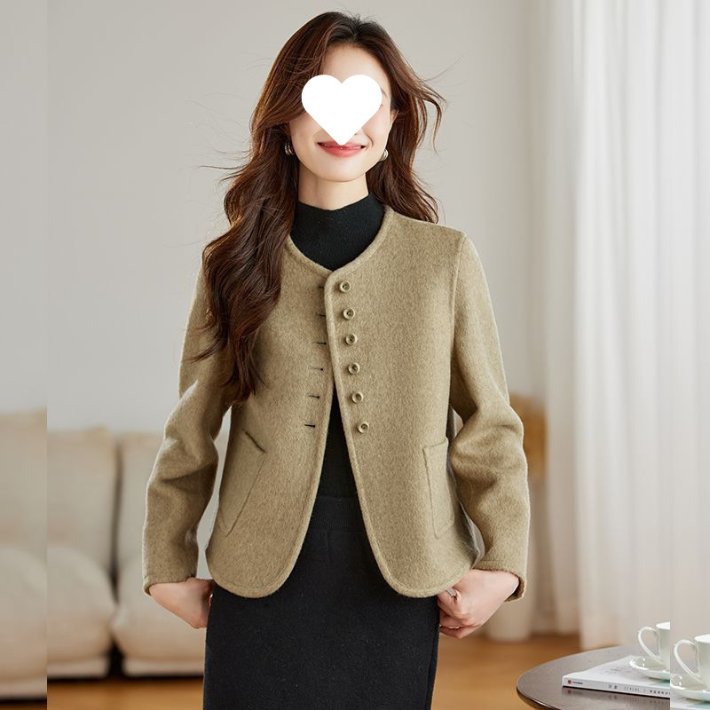 双面绒毛呢外套女2025秋冬新款小个子高级感时尚赫本风短款大衣|undefined