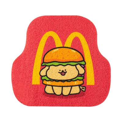 Car Foot Mats, Driver's Wire: Universal Foot Pad - recommendedhamburger-dog-silk-circle-foot-pad-back1