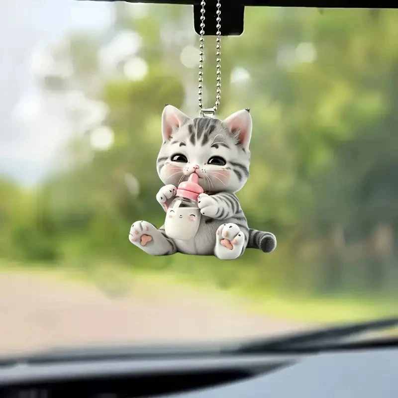 Новый милый маленький котенок подвеска трансграничный акриловой самолет автомобиль зеркало заднего вида подвеска для украшения дома