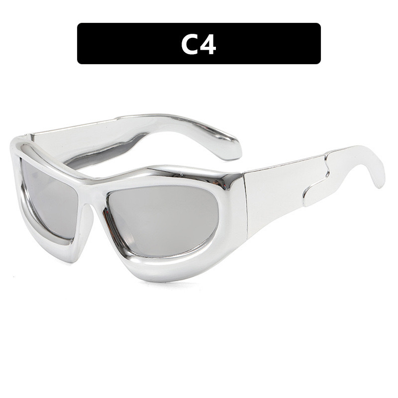 Hip-hop Retro Color Block Pc Special-shaped Mirror Full Frame Women's Sunglasses display picture 5