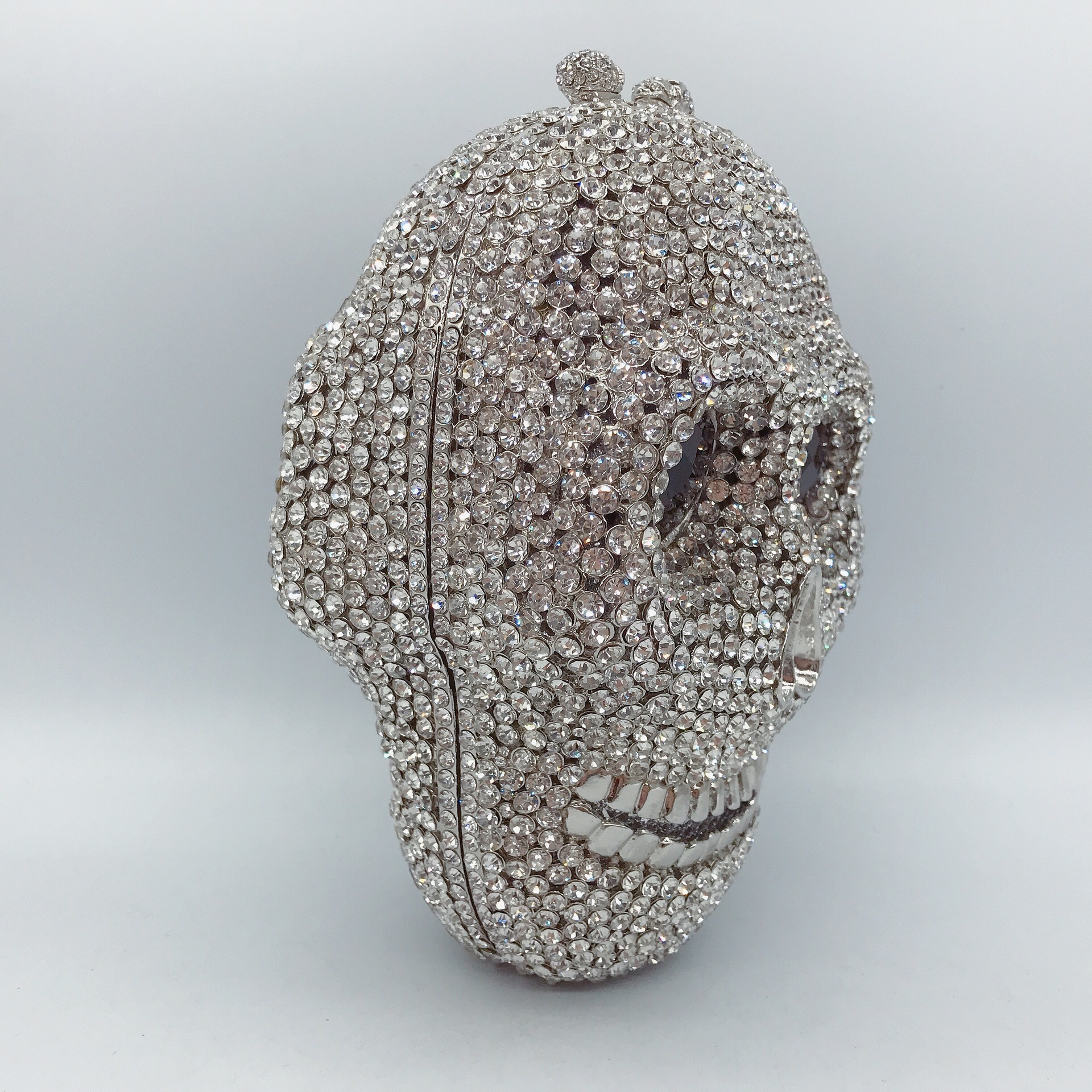 Bolsa de piedra calavera con diamantes bolsas de cena calavera de Halloween bolsas de diamantes de metal