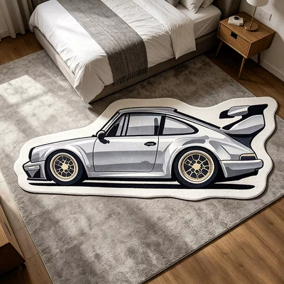 Avtomobil döşəmə paspasları — in stock - zz0718-racing-car-4-4060cmimitation-cashmere-with-non-slip-plastic-bottom