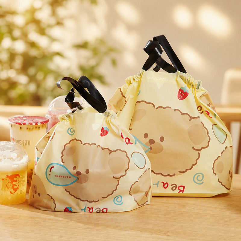 Disposable packing bags, takeout bags, catering packaging bags with handles, thickened drawstring bags, packaging bags, thickened drawstring bags Disposable packing bags, takeout bags, catering packaging bags with handles, thickened drawstring bags, packaging bags, thickened drawstring bags