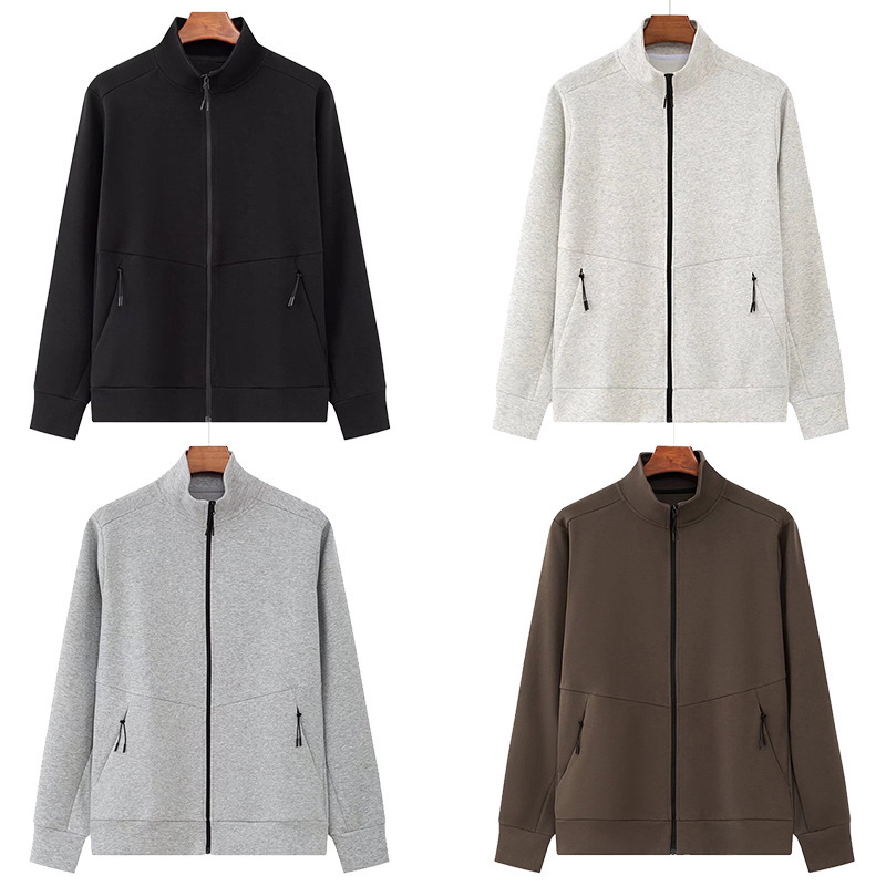 Knitted Sports Casual Jacket Suit Ready-Made Zipper Jacket Autumn and Winter Men and Women Cross-Border Foreign Trade Fitness Running Long Sleeves Knitted Sports Casual Jacket Suit Ready-Made Zipper Jacket Autumn and Winter Men and Women Cross-Border Foreign Trade Fitness Running Long Sleeves