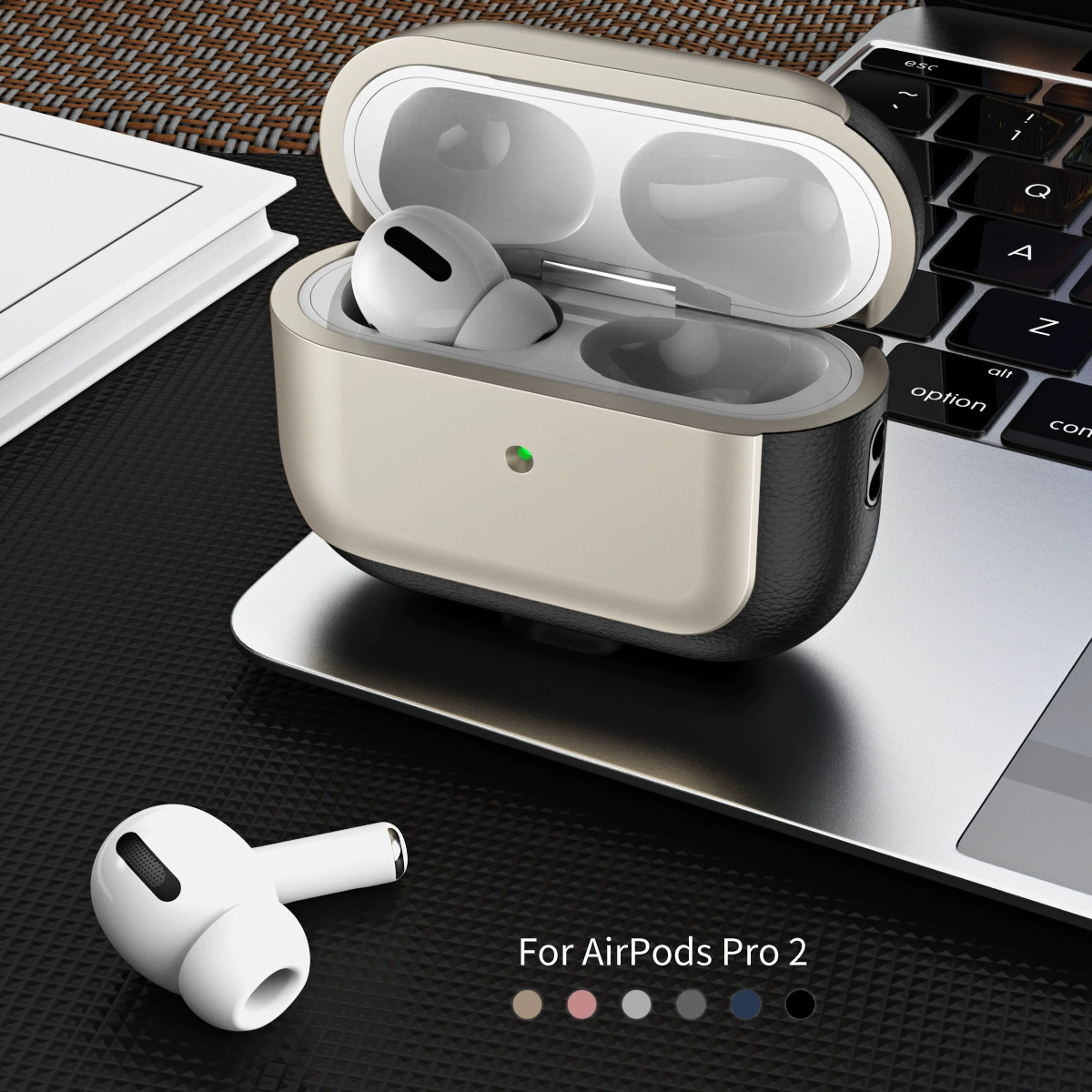 Подходит для airpods pro2 поколения, защитный чехол, новый чехол для наушников Apple 5-го поколения Pro с гальваническим кожаным рисунком, защищающий от падения, деловой чехол