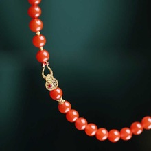 【红透玲珑】收藏级原矿保山南红冰红项链包甜美金红翡既视感百搭