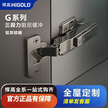 hangao悍H高G系列三段力小角度缓冲铰链衣柜橱柜液压阻尼弹簧合