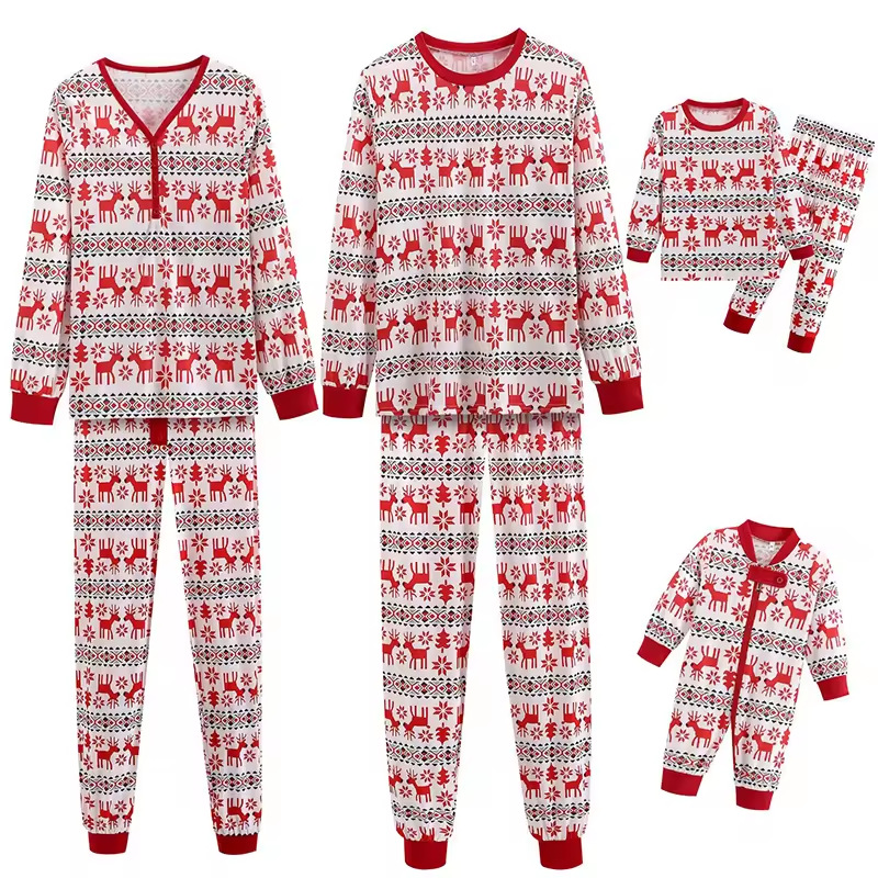 thumbnail image 2 of 2024 Ropa navideña para padres e hijos, ropa familiar, clásicos navideños europeos y americanos, trajes navideños estampados, ropa para el hogar, 2 of 5