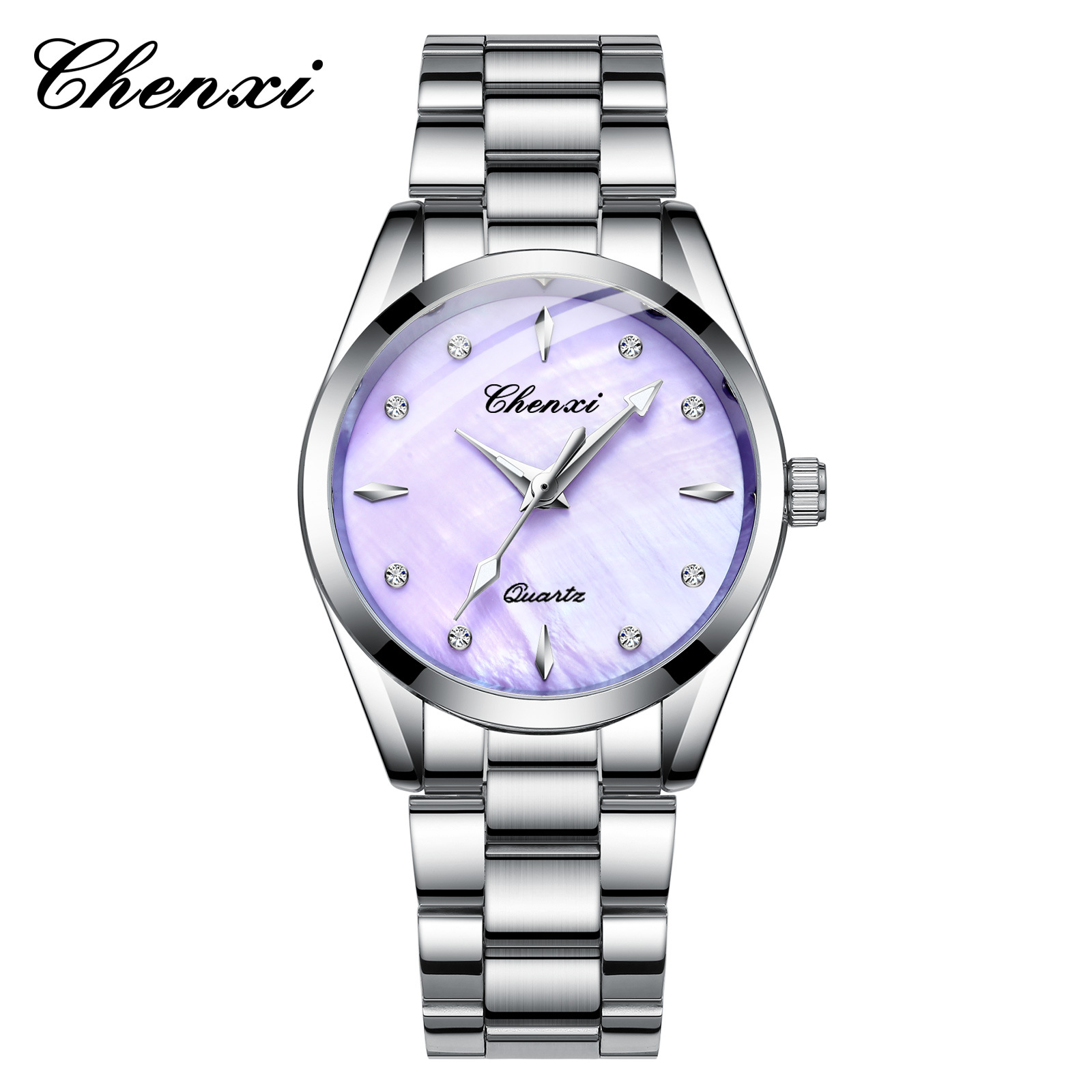 CHENXI Fritillaria Dial Steel Band women's watch manufacturers wholesale luminous waterproof cross-border live diamond fashion quartz watch
