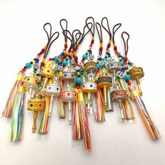 チベット装飾タッセル、六字マントラ回転経筒、民族風ペンダント、バッグペンダント、アクセサリー卸売