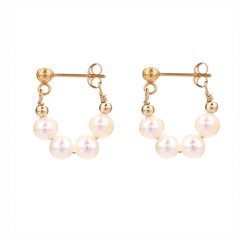 Fashion Geometric Alloy Plating Artificial Pearls Women's Earrings 1 Pair display picture 6