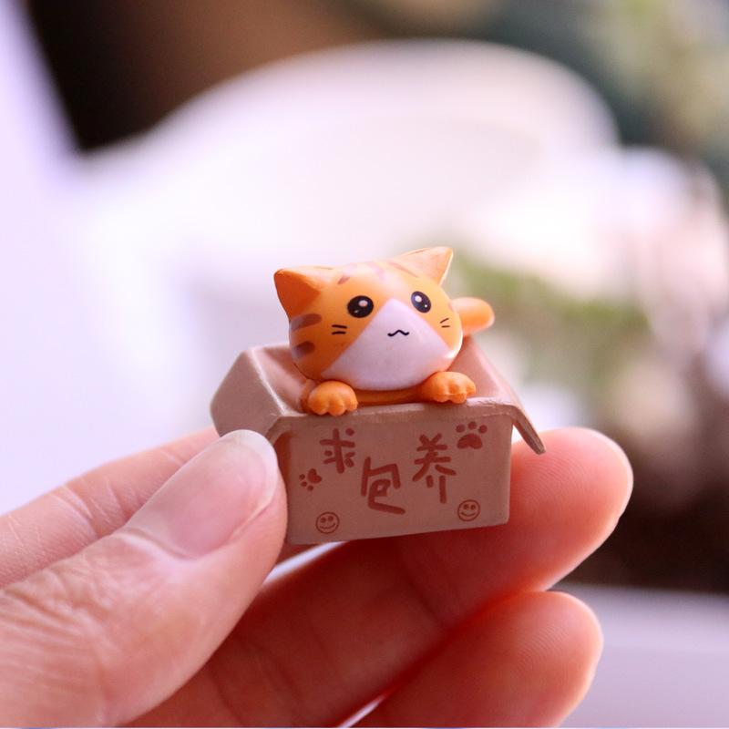 귀여운 고양이는 인형 상자 고양이 인형 마이크로 풍경 바탕 화면 작은 장식품 다육 식물 장식