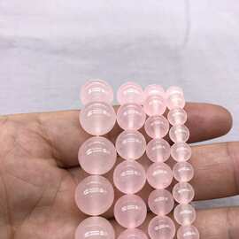 优化天然石粉玉髓diy手链串珠圆珠子半成品亚马逊速卖通跨境批发