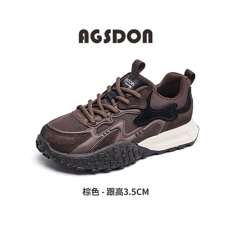 Zapatos de entrenamiento de la mujer 2025 nuevos zapatos de deporte casuales de suela gruesa de primavera retro rojo blanco pequeño Gump zapatos