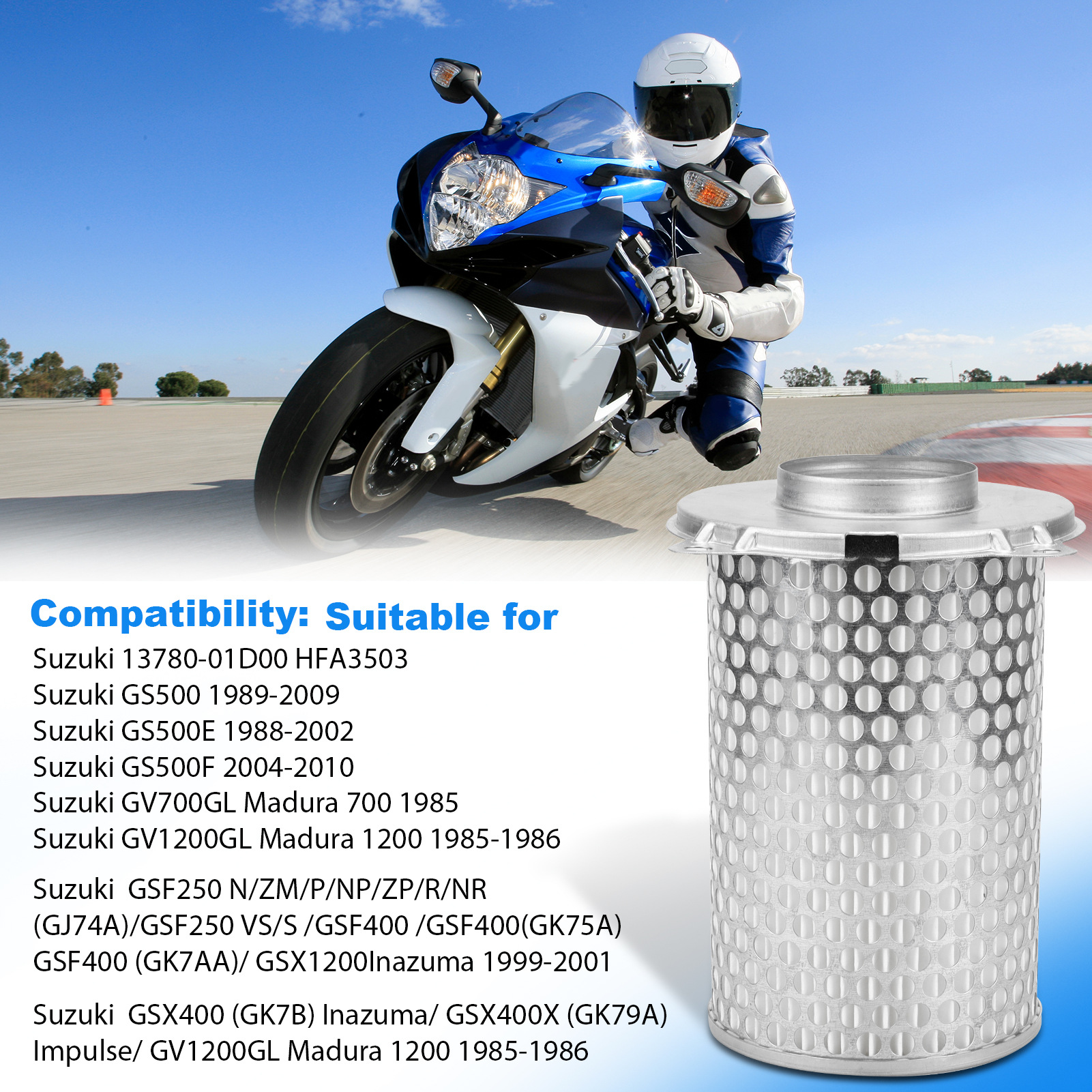 Hfa3503 13780-01D00 Air Filter for Suzuki Gs500 Gsx400