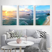 客厅装饰画沙发背景墙三联画山水风景画海景挂画卧室壁画餐厅墙画