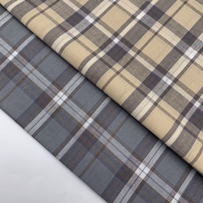 40s全棉平纹格子布 衬衫格子面料 箱包鞋材桌布格子布 外套裤料格