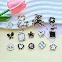 电镀韩版小香风系列亚克力diy饰品配件手机壳洞洞鞋贴片发饰材料