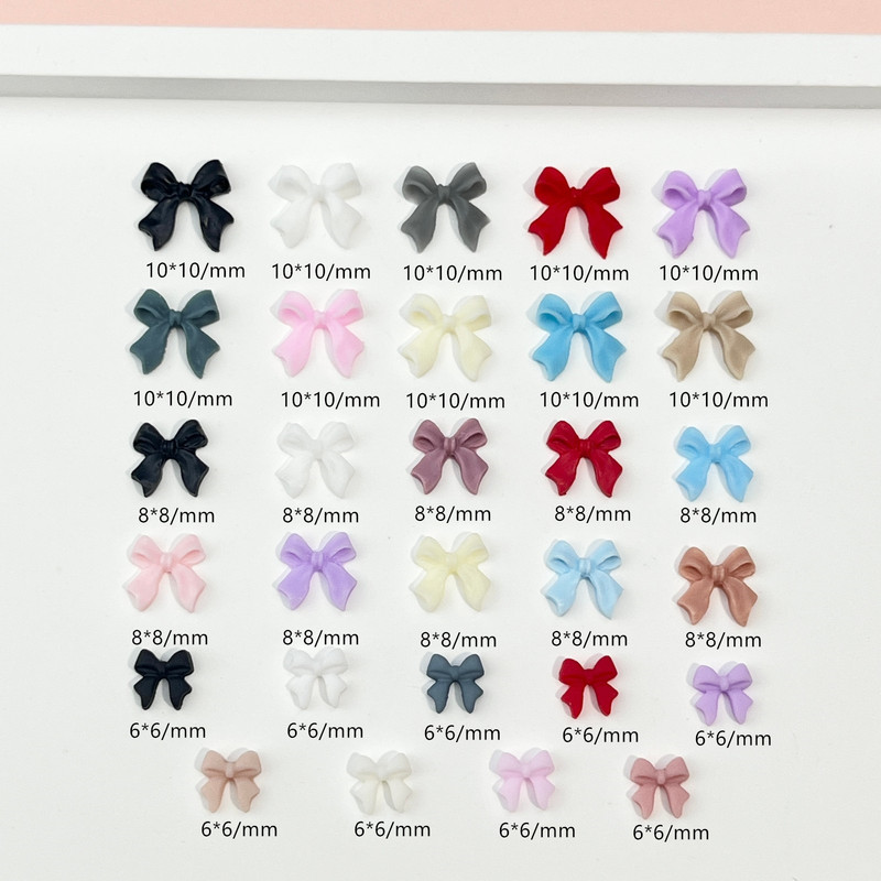 Internet-red Ribbon Bow Nail Art Jewelry French All-match Large, Medium and Small Bow Diy Nail Resin Decoration