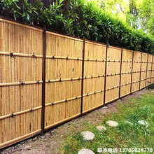 竹篱笆日式庭院景观栅栏别墅围栏名宿屏风隔断装饰防腐木围墙户外