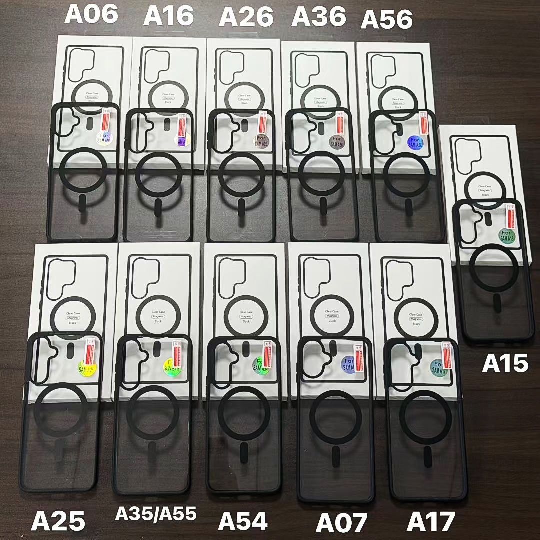 跨境适用三星S26Ultra磁吸手机壳A17磨砂a56亚克力透明s24fe防摔
