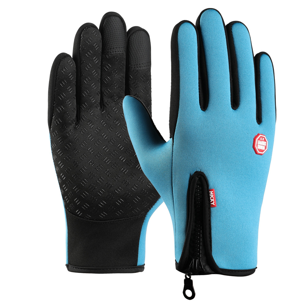 Guantes cálidos para ciclismo para hombres y mujeres, impermeables y con forro de terciopelo, para deportes al aire libre, esquí, guantes de invierno antideslizantes con pantalla táctil