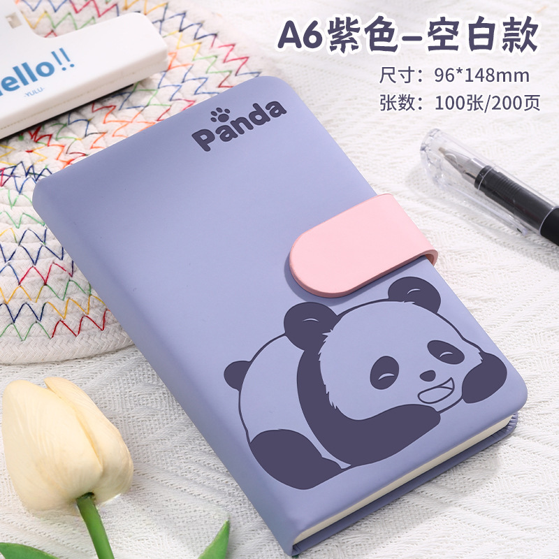 Panda hebilla pequeña cuaderno personalizado A6 portátil de bolsillo mini cuaderno de alto valor de cara diario
