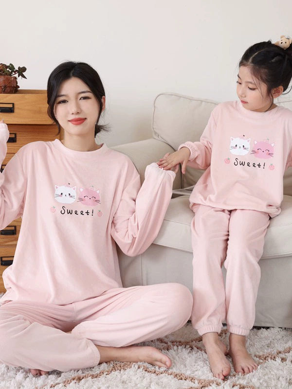 Pijama, fleece set, cartoon demi-season uniform, autumn, for teenagers