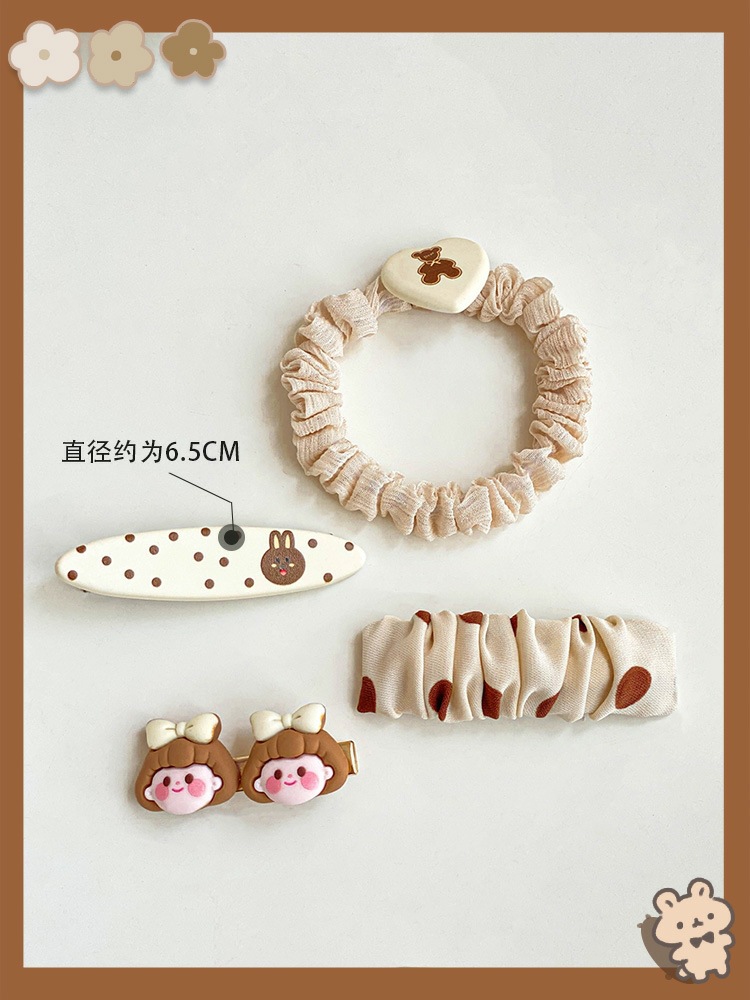 New coffee color 4-piece hair clip set