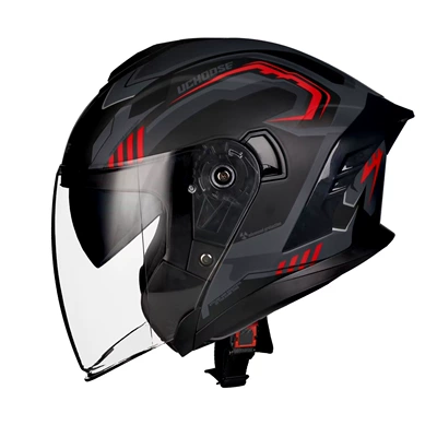 Dot Certified Motorcycle Helmets for Motosiklet kaskı (dəbilqə) - matt-black-evolves-into-red-s